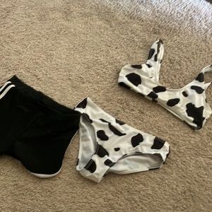 Cow print bathing suit for girls 9-11